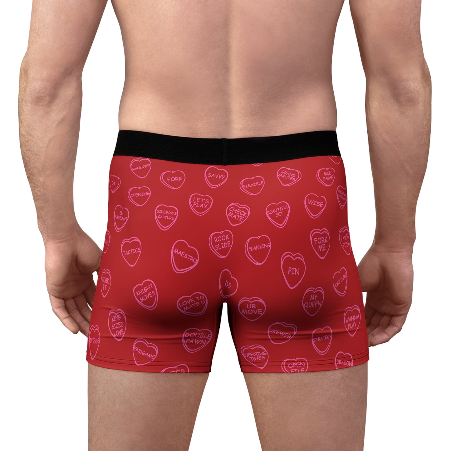 Hilarious Sassy Chess Boxer Briefs | For Him or For Her | Fun, Sexy and Naughty | Red, Pink and Black