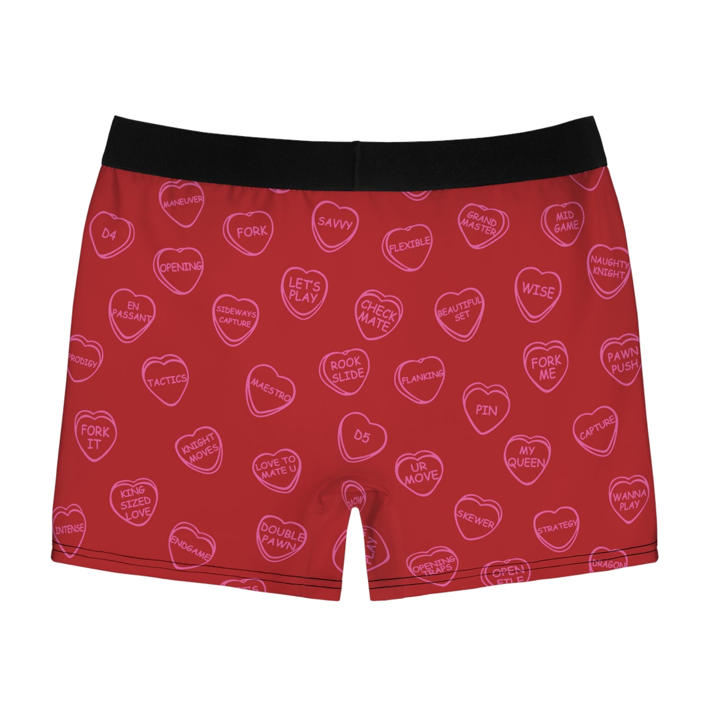 Hilarious Sassy Chess Boxer Briefs | For Him or For Her | Fun, Sexy and Naughty | Red, Pink and Black