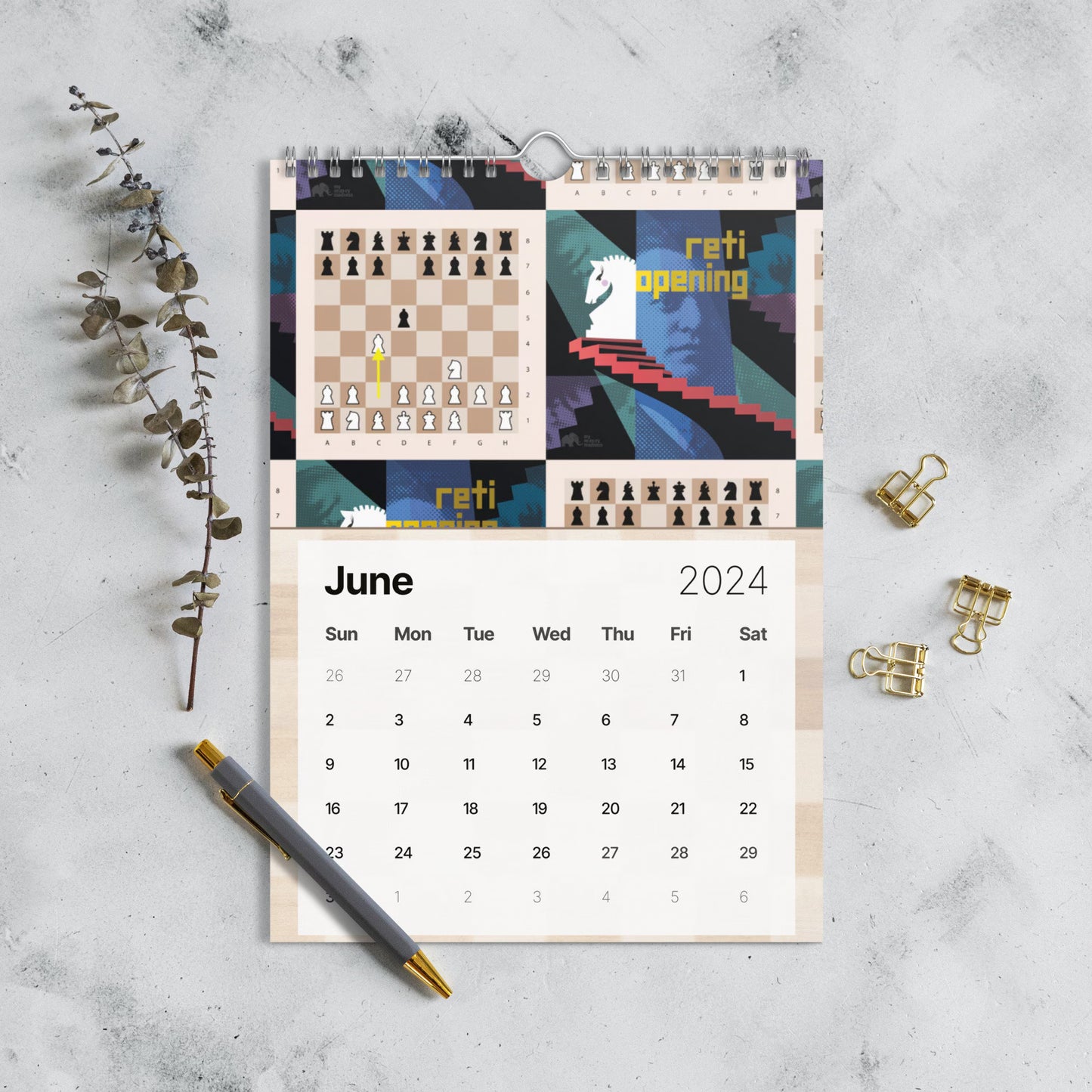 Chess Openings Illustrated Wall calendar (2024)